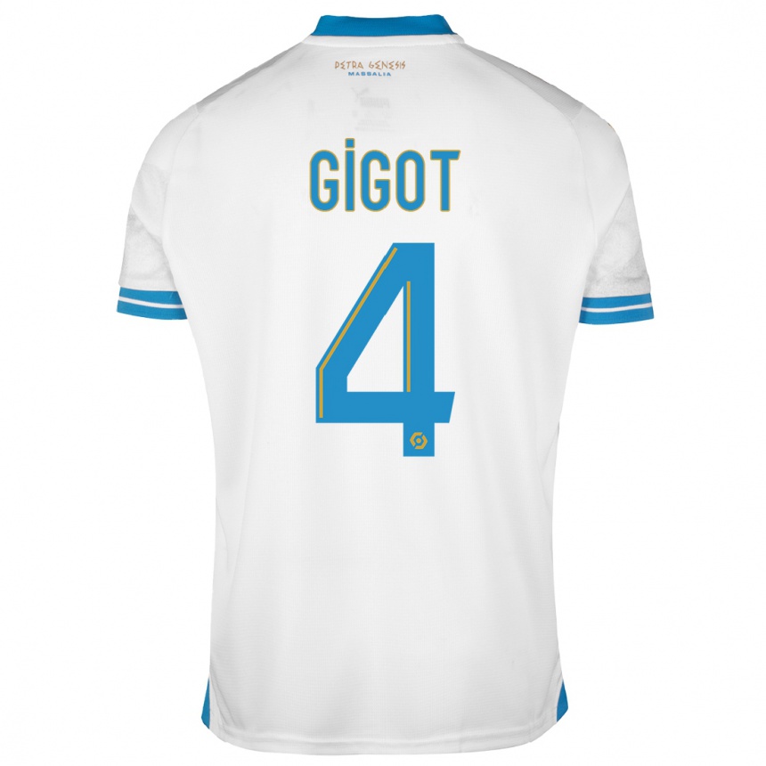 Herren Fußball Samuel Gigot #4 Weiß Heimtrikot Trikot 2023/24 T-Shirt Luxemburg