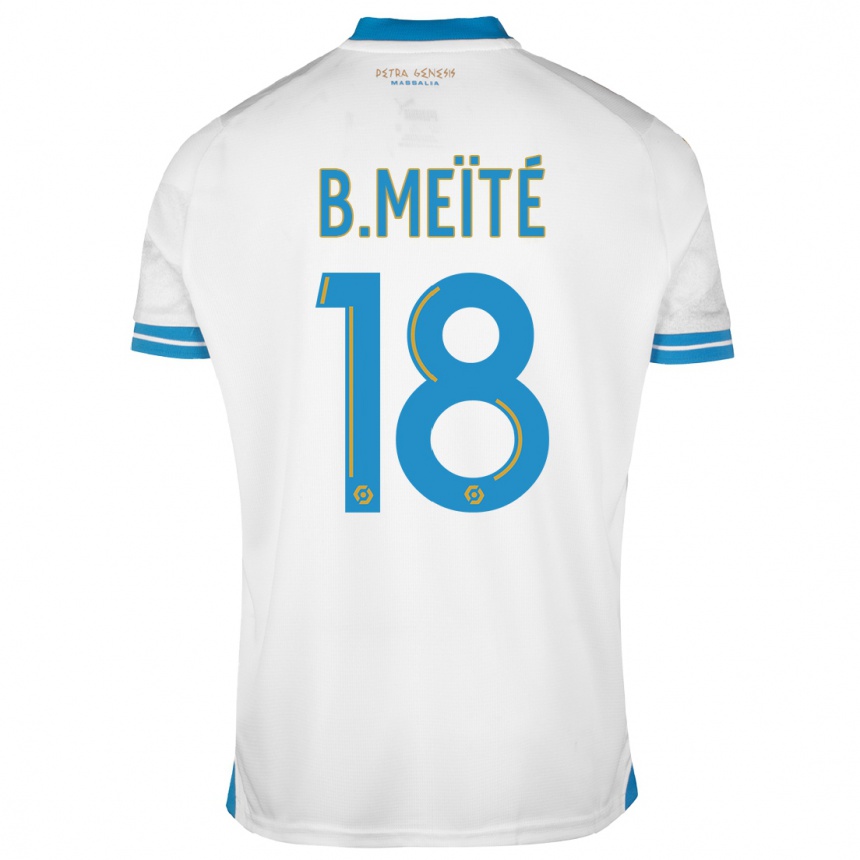 Herren Fußball Bamo Meïté #18 Weiß Heimtrikot Trikot 2023/24 T-Shirt Luxemburg