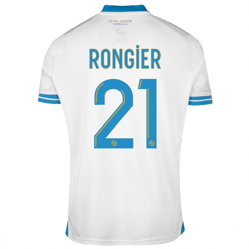 Herren Fußball Valentin Rongier #21 Weiß Heimtrikot Trikot 2023/24 T-Shirt Luxemburg