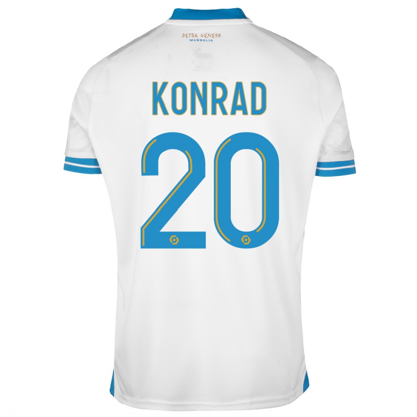 Herren Fußball Konrad De La Fuente #20 Weiß Heimtrikot Trikot 2023/24 T-Shirt Luxemburg