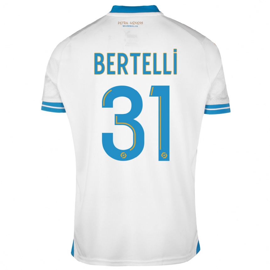 Herren Fußball Ugo Bertelli #31 Weiß Heimtrikot Trikot 2023/24 T-Shirt Luxemburg