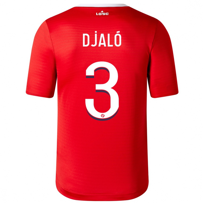 Herren Fußball Tiago Djalo #3 Rot Heimtrikot Trikot 2023/24 T-Shirt Luxemburg