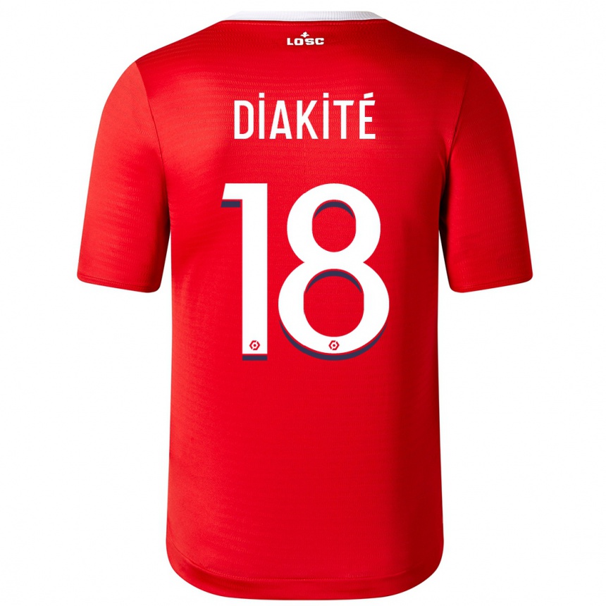 Herren Fußball Bafode Diakite #18 Rot Heimtrikot Trikot 2023/24 T-Shirt Luxemburg