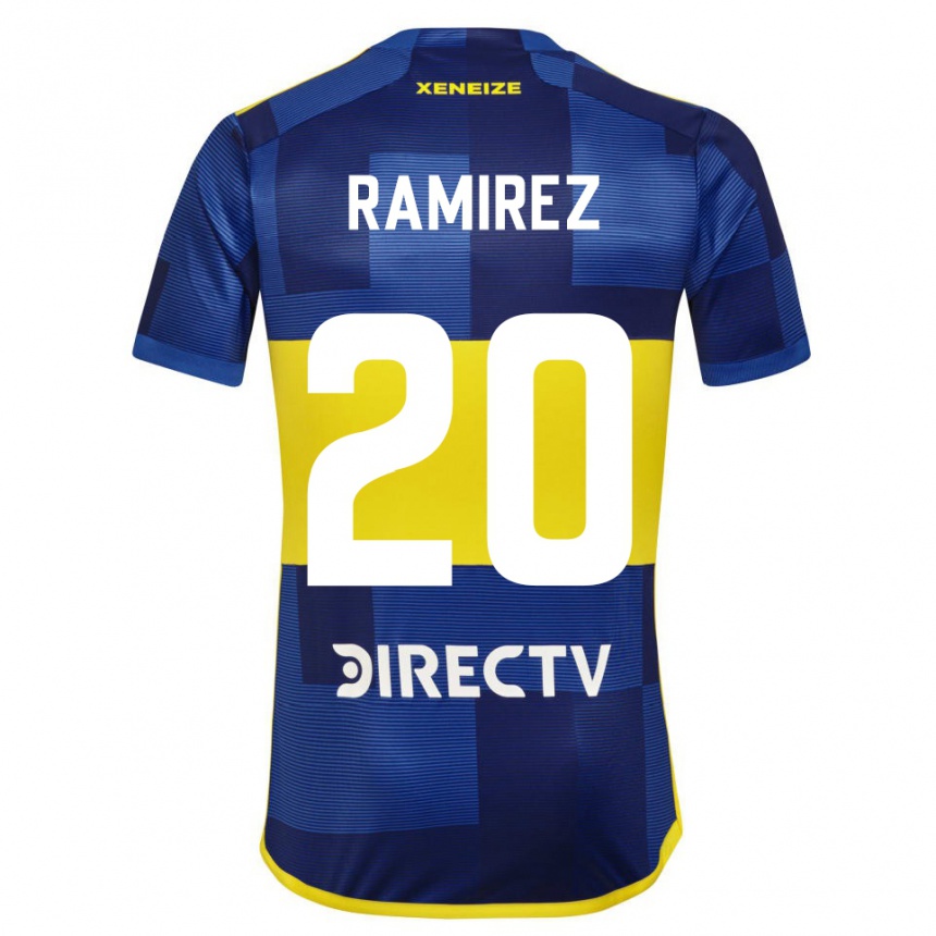 Herren Fußball Juan Ramírez #20 Dunkelblau Gelb Heimtrikot Trikot 2023/24 T-Shirt Luxemburg
