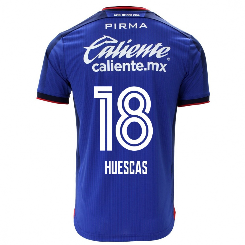 Herren Fußball Rodrigo Huescas #18 Blau Heimtrikot Trikot 2023/24 T-Shirt Luxemburg