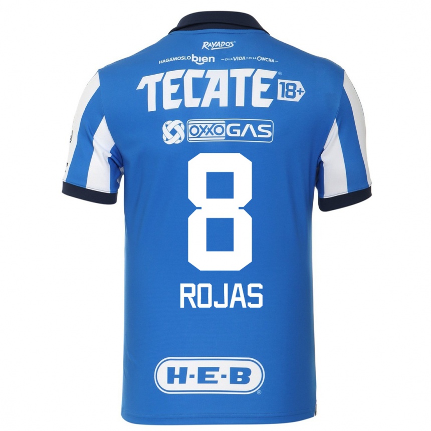Herren Fußball Joao Rojas #8 Blau Weiss Heimtrikot Trikot 2023/24 T-Shirt Luxemburg