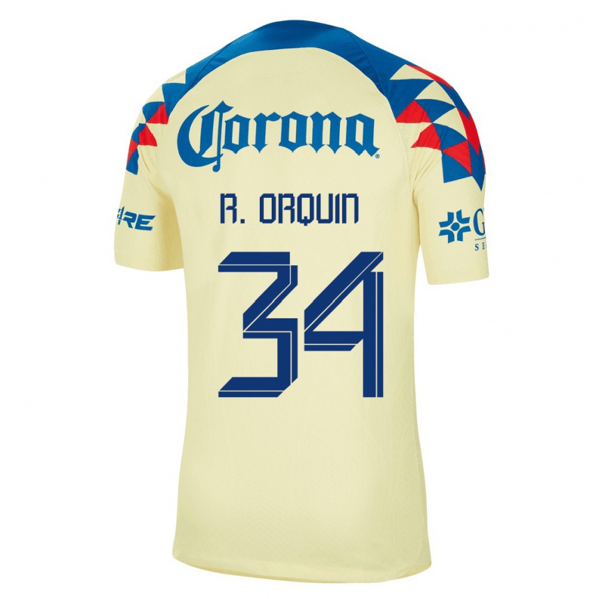 Herren Fußball Ralph Orquin #34 Gelb Heimtrikot Trikot 2023/24 T-Shirt Luxemburg