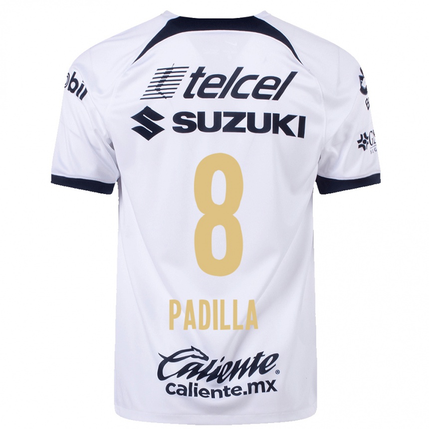 Herren Fußball Dania Padilla #8 Weiß Heimtrikot Trikot 2023/24 T-Shirt Luxemburg