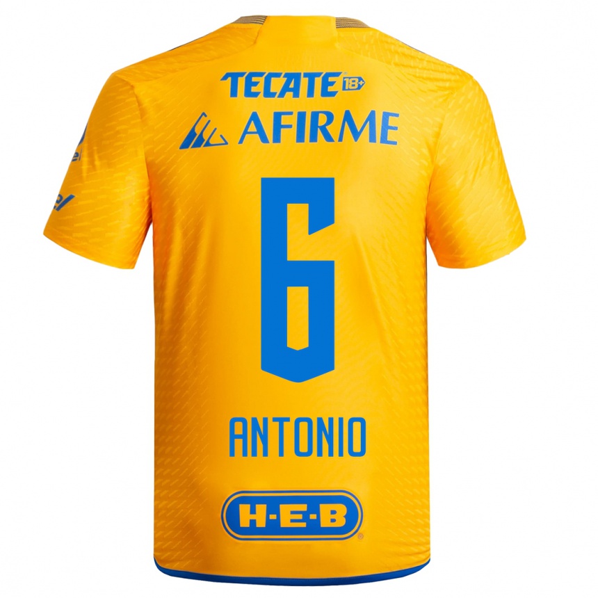Herren Fußball Nancy Antonio #6 Gelb Heimtrikot Trikot 2023/24 T-Shirt Luxemburg