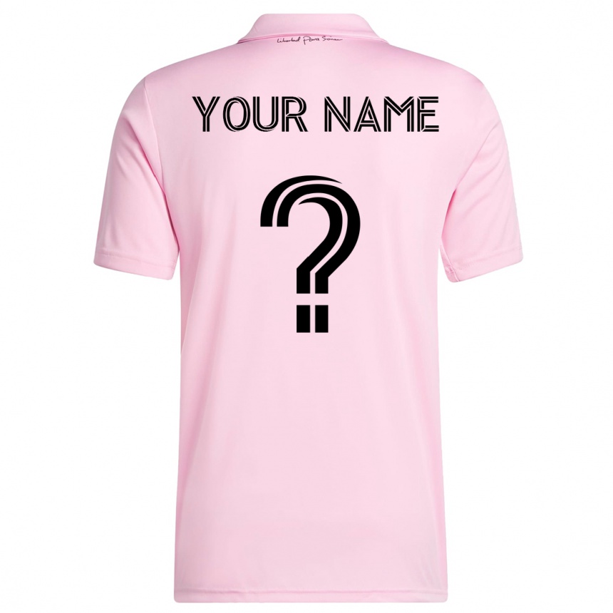 Herren Fußball Ihren Namen #0 Rosa Heimtrikot Trikot 2023/24 T-Shirt Luxemburg