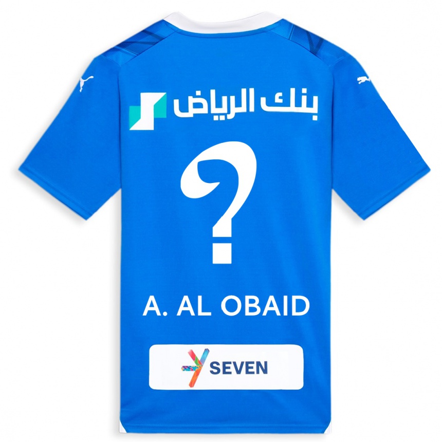 Herren Fußball Abdulrahman Al-Obaid #0 Blau Heimtrikot Trikot 2023/24 T-Shirt Luxemburg