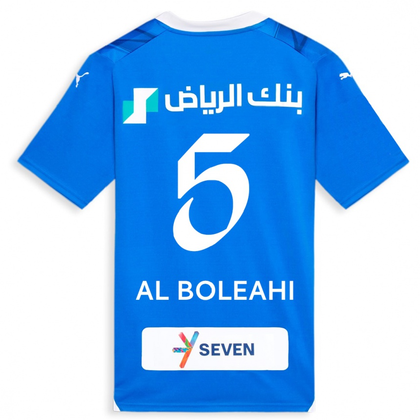Herren Fußball Ali Al-Boleahi #5 Blau Heimtrikot Trikot 2023/24 T-Shirt Luxemburg