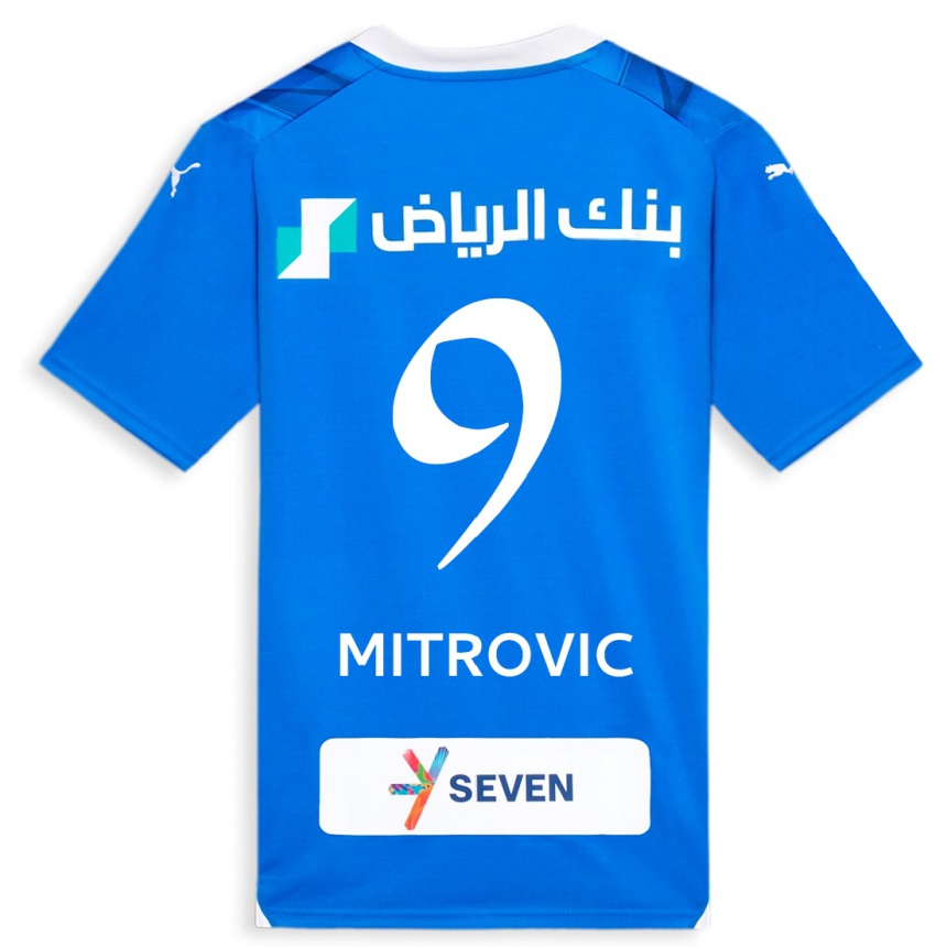 Herren Fußball Aleksandar Mitrovic #9 Blau Heimtrikot Trikot 2023/24 T-Shirt Luxemburg