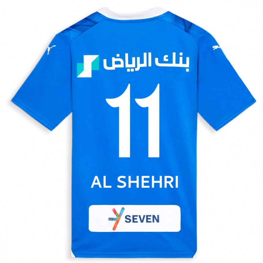 Herren Fußball Saleh Al-Shehri #11 Blau Heimtrikot Trikot 2023/24 T-Shirt Luxemburg