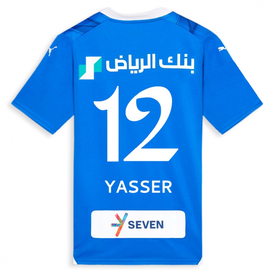 Herren Fußball Yasser Al-Shahrani #12 Blau Heimtrikot Trikot 2023/24 T-Shirt Luxemburg
