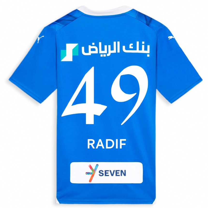 Herren Fußball Abdullah Radif #49 Blau Heimtrikot Trikot 2023/24 T-Shirt Luxemburg