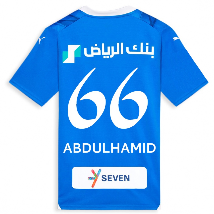Herren Fußball Saud Abdulhamid #66 Blau Heimtrikot Trikot 2023/24 T-Shirt Luxemburg