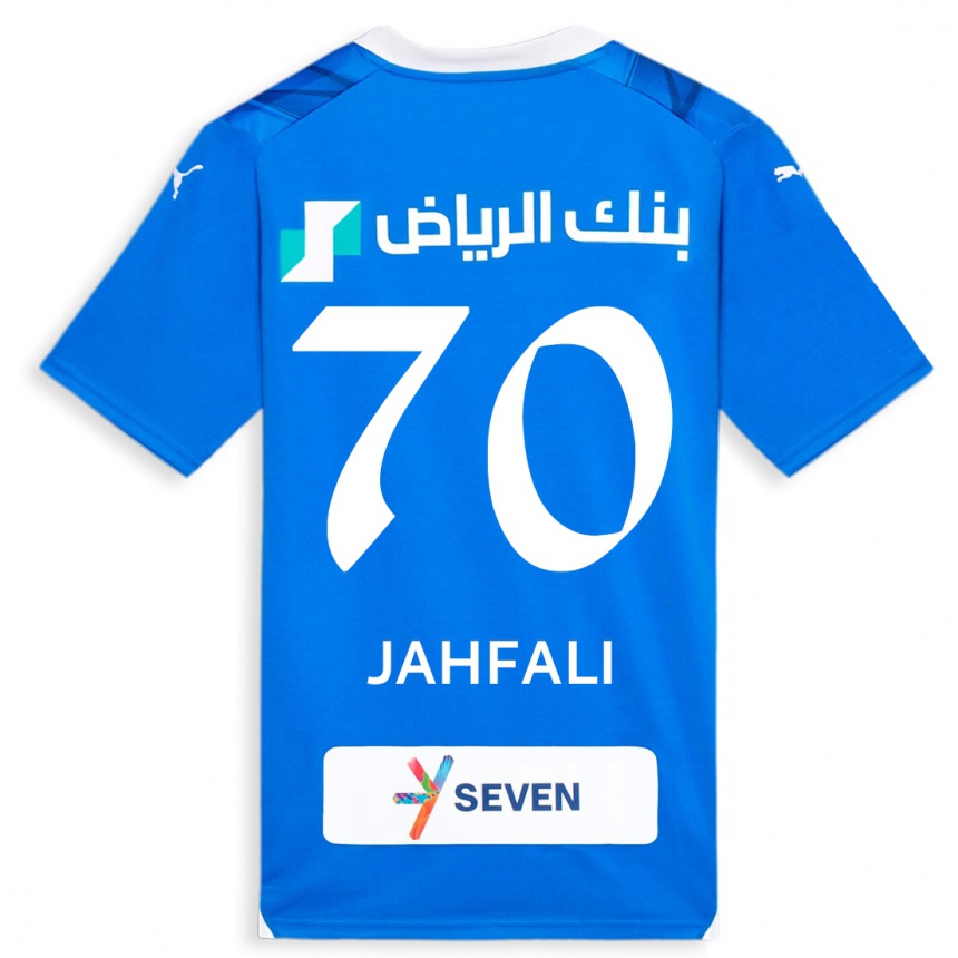 Herren Fußball Mohammed Jahfali #70 Blau Heimtrikot Trikot 2023/24 T-Shirt Luxemburg