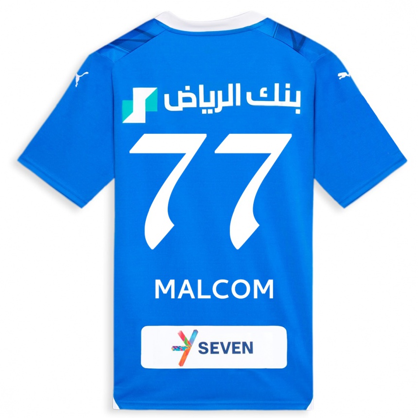 Herren Fußball Malcom #77 Blau Heimtrikot Trikot 2023/24 T-Shirt Luxemburg