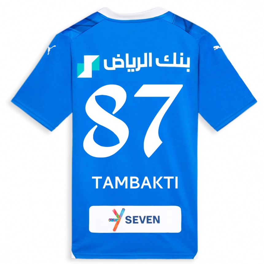 Herren Fußball Hassan Tambakti #87 Blau Heimtrikot Trikot 2023/24 T-Shirt Luxemburg