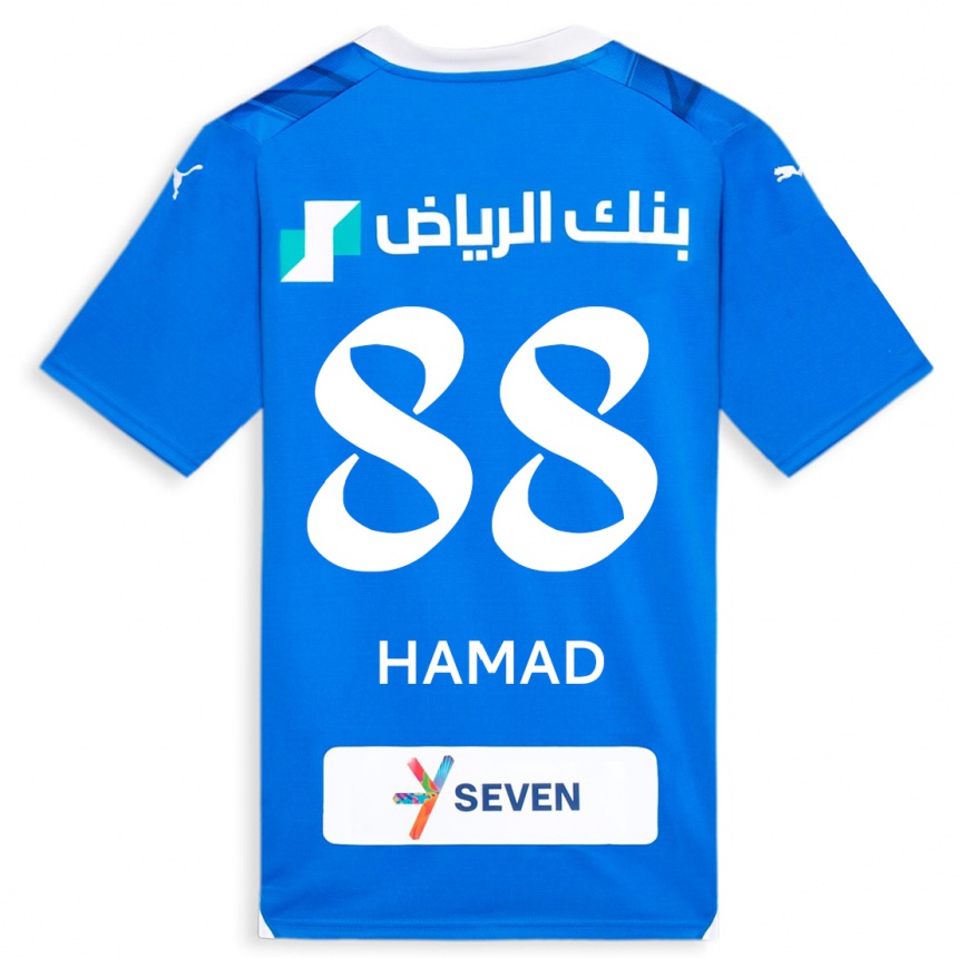 Herren Fußball Hamad Al-Yami #88 Blau Heimtrikot Trikot 2023/24 T-Shirt Luxemburg