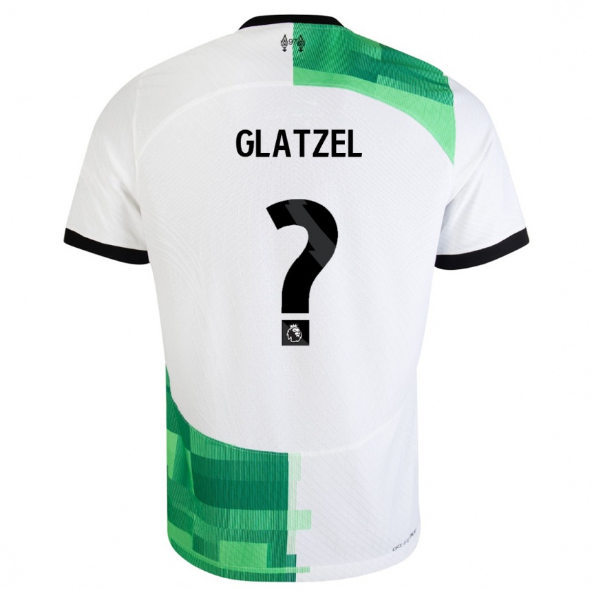 Herren Fußball Paul Glatzel #0 Weiß Grün Auswärtstrikot Trikot 2023/24 T-Shirt Luxemburg