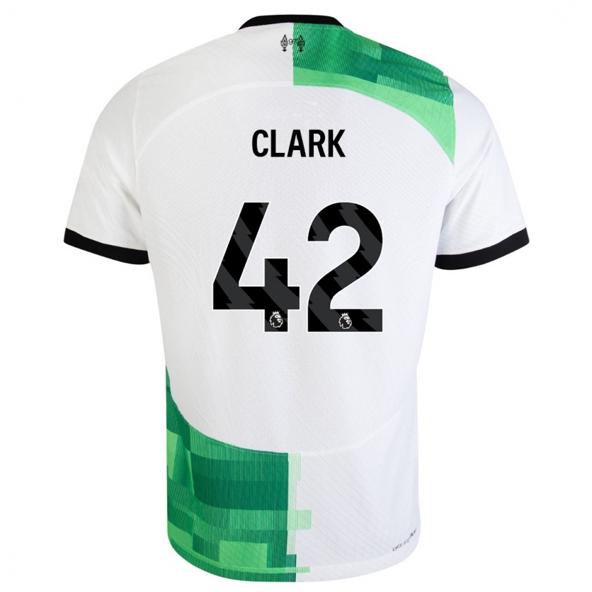 Herren Fußball Bobby Clark #42 Weiß Grün Auswärtstrikot Trikot 2023/24 T-Shirt Luxemburg