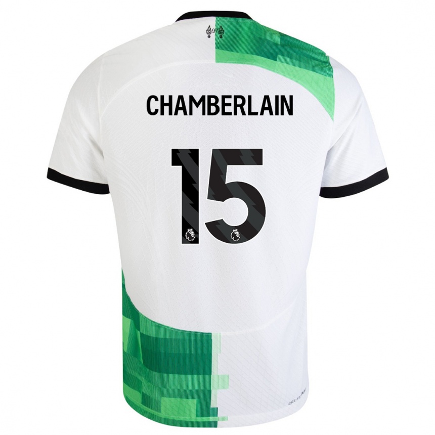 Herren Fußball Alex Oxlade Chamberlain #15 Weiß Grün Auswärtstrikot Trikot 2023/24 T-Shirt Luxemburg