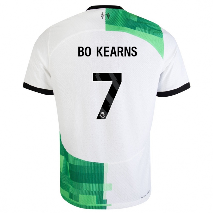 Herren Fußball Missy Bo Kearns #7 Weiß Grün Auswärtstrikot Trikot 2023/24 T-Shirt Luxemburg