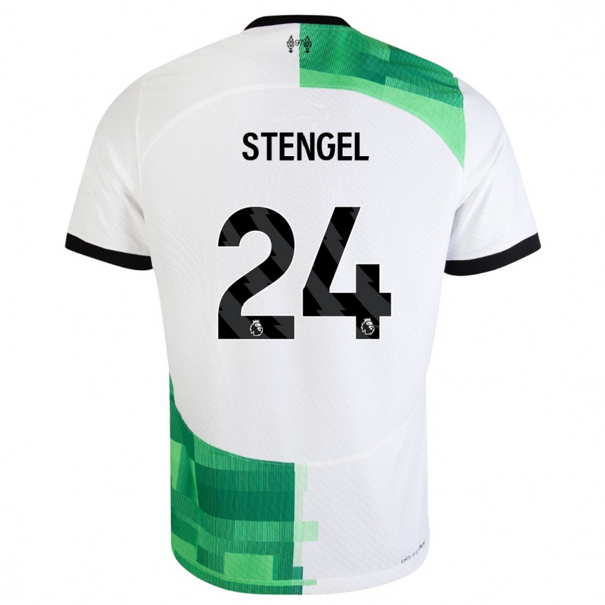 Herren Fußball Katie Stengel #24 Weiß Grün Auswärtstrikot Trikot 2023/24 T-Shirt Luxemburg