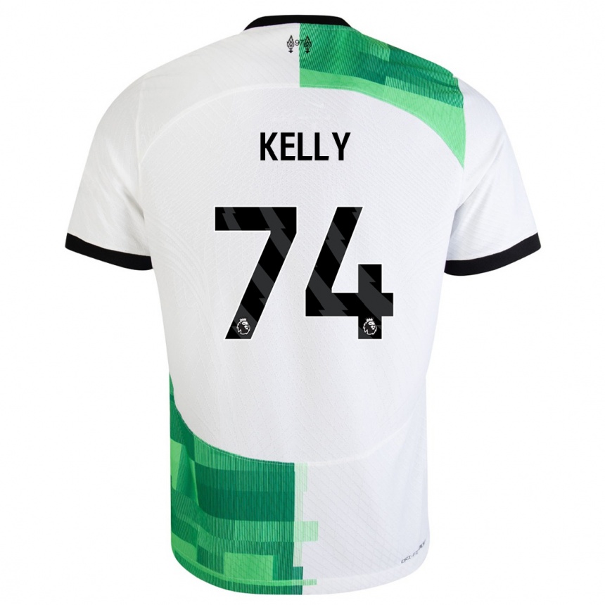 Herren Fußball Oscar Kelly #74 Weiß Grün Auswärtstrikot Trikot 2023/24 T-Shirt Luxemburg