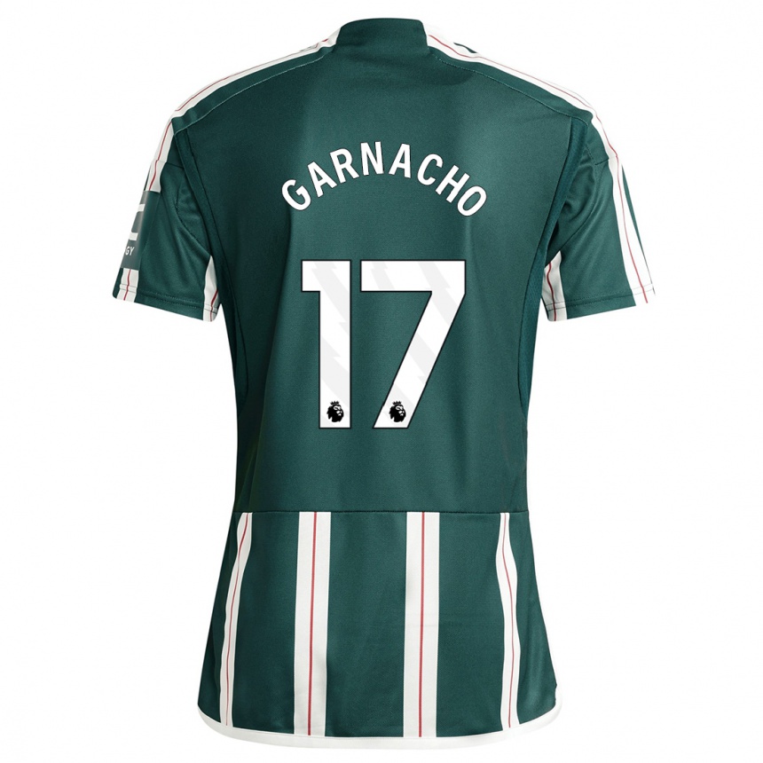 Herren Fußball Alejandro Garnacho #17 Dunkelgrün Auswärtstrikot Trikot 2023/24 T-Shirt Luxemburg