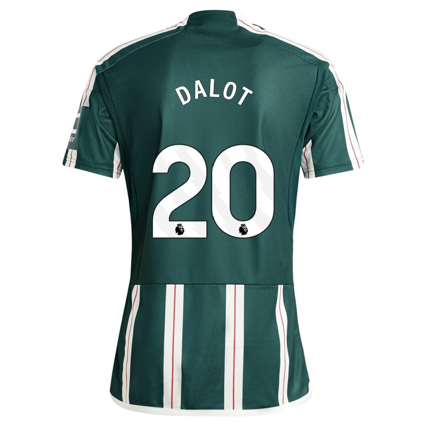 Herren Fußball Diogo Dalot #20 Dunkelgrün Auswärtstrikot Trikot 2023/24 T-Shirt Luxemburg