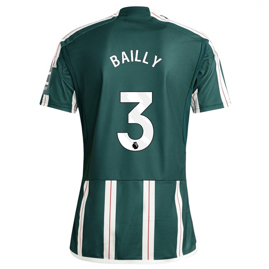 Herren Fußball Eric Bailly #3 Dunkelgrün Auswärtstrikot Trikot 2023/24 T-Shirt Luxemburg