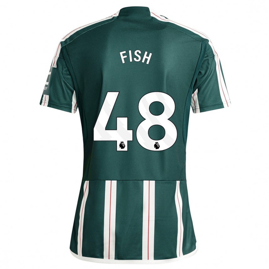 Herren Fußball Will Fish #48 Dunkelgrün Auswärtstrikot Trikot 2023/24 T-Shirt Luxemburg