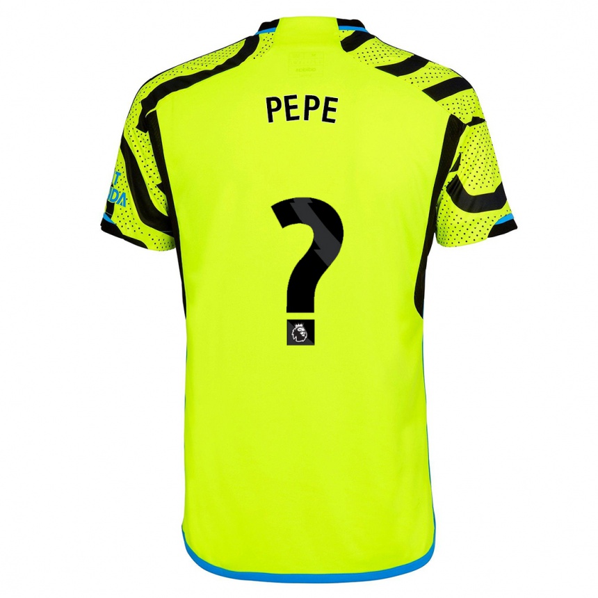 Herren Fußball Nicolas Pepe #0 Gelb Auswärtstrikot Trikot 2023/24 T-Shirt Luxemburg