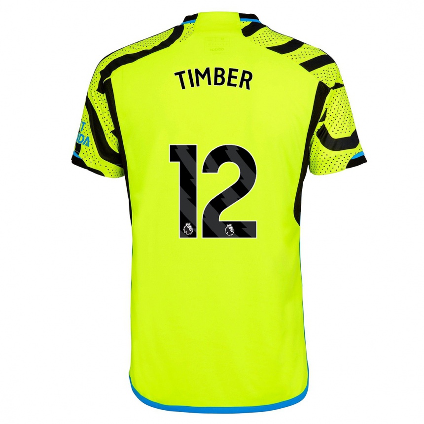Herren Fußball Jurrien Timber #12 Gelb Auswärtstrikot Trikot 2023/24 T-Shirt Luxemburg