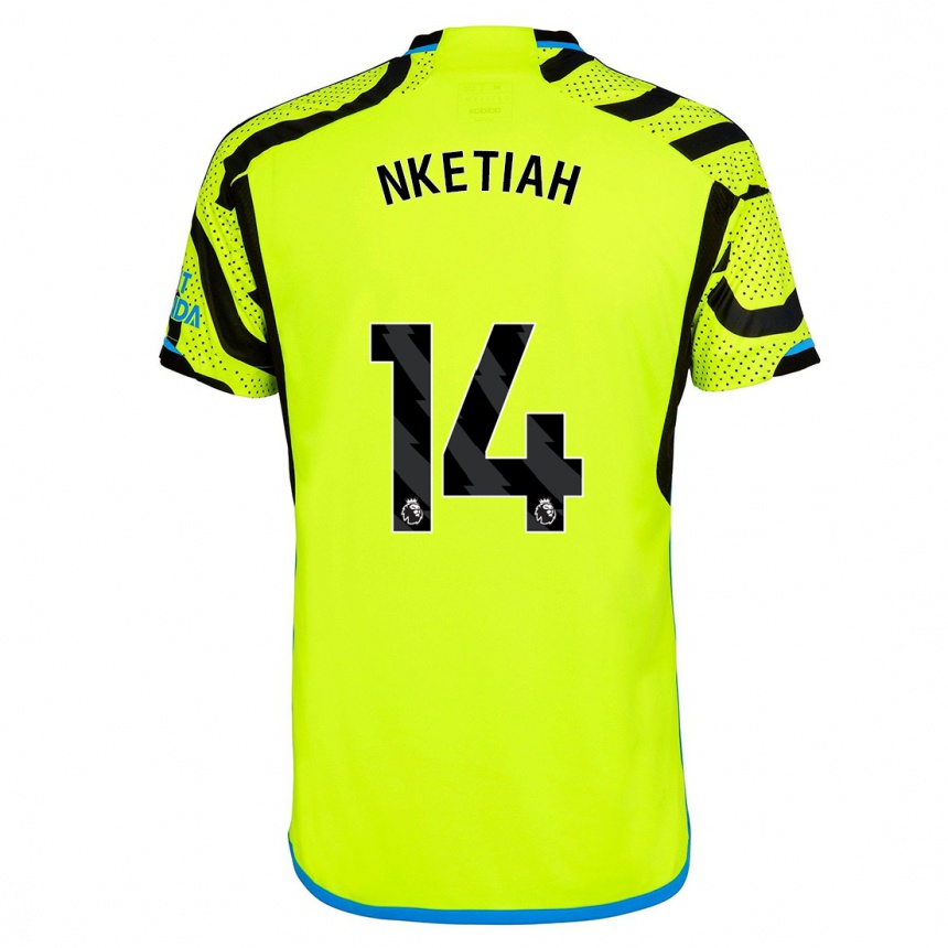 Herren Fußball Eddie Nketiah #14 Gelb Auswärtstrikot Trikot 2023/24 T-Shirt Luxemburg