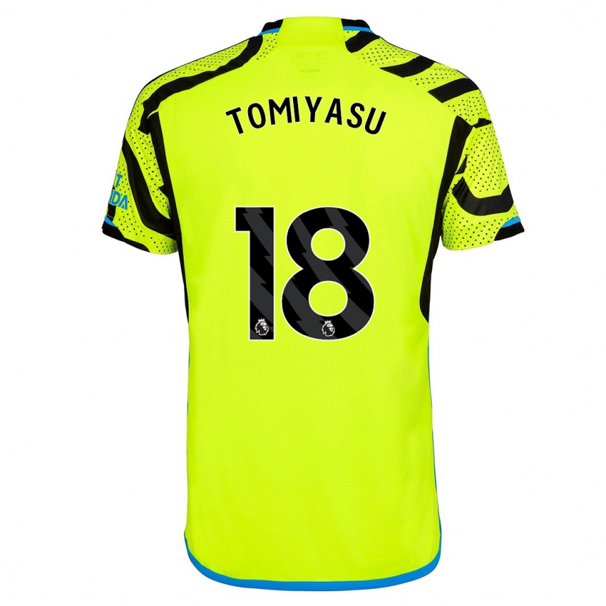 Herren Fußball Takehiro Tomiyasu #18 Gelb Auswärtstrikot Trikot 2023/24 T-Shirt Luxemburg