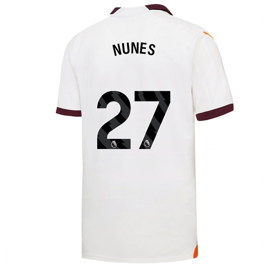 Herren Fußball Matheus Nunes #27 Weiß Auswärtstrikot Trikot 2023/24 T-Shirt Luxemburg