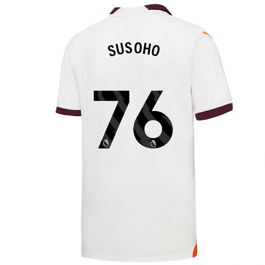 Herren Fußball Mahamadou Susoho #76 Weiß Auswärtstrikot Trikot 2023/24 T-Shirt Luxemburg