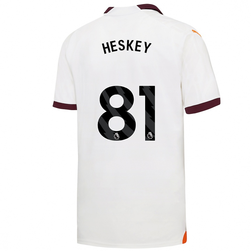 Herren Fußball Jaden Heskey #81 Weiß Auswärtstrikot Trikot 2023/24 T-Shirt Luxemburg