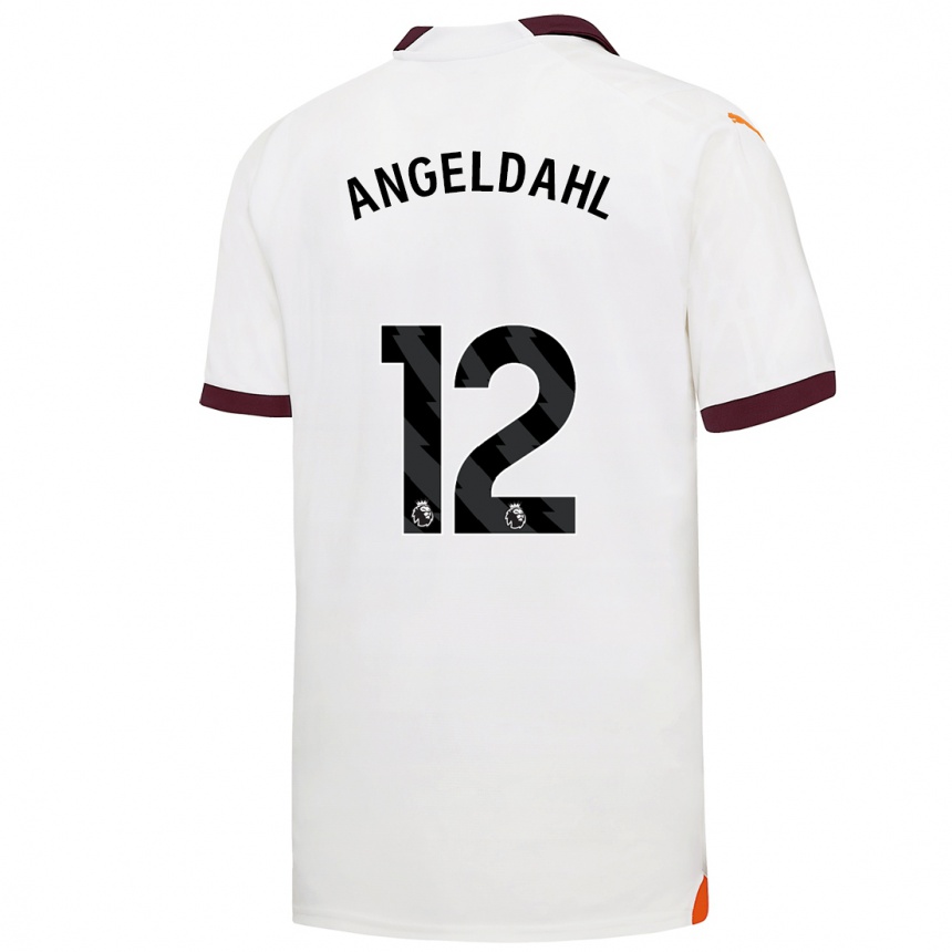 Herren Fußball Filippa Angeldahl #12 Weiß Auswärtstrikot Trikot 2023/24 T-Shirt Luxemburg