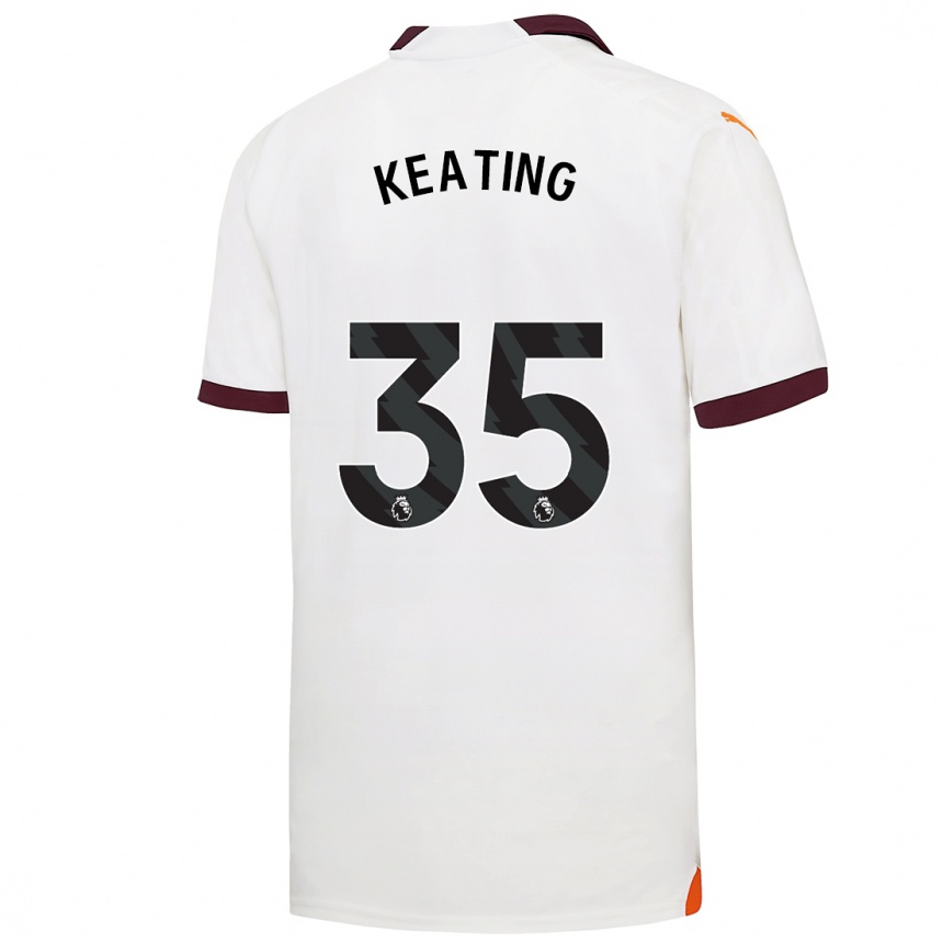 Herren Fußball Khiara Keating #35 Weiß Auswärtstrikot Trikot 2023/24 T-Shirt Luxemburg