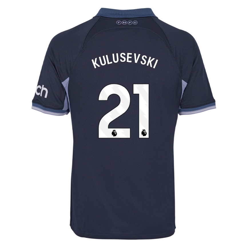 Herren Fußball Dejan Kulusevski #21 Dunkelblau Auswärtstrikot Trikot 2023/24 T-Shirt Luxemburg