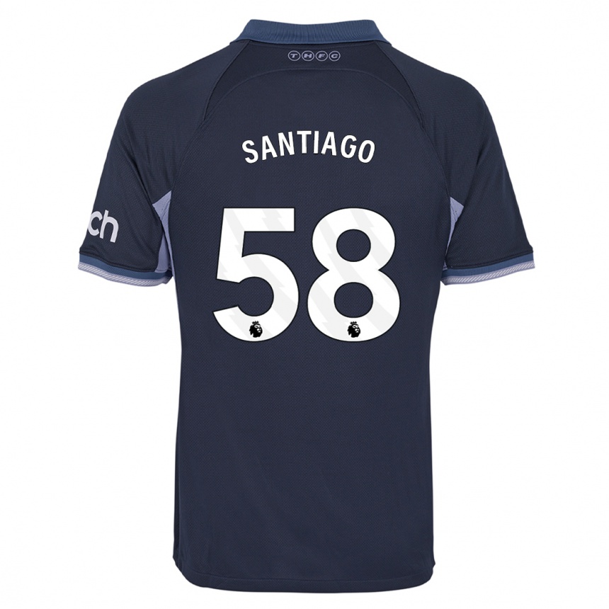 Herren Fußball Yago Santiago #58 Dunkelblau Auswärtstrikot Trikot 2023/24 T-Shirt Luxemburg