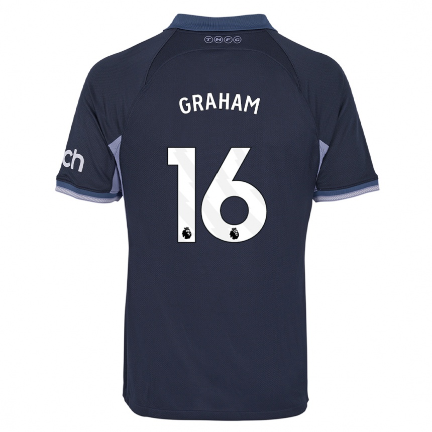 Herren Fußball Kit Graham #16 Dunkelblau Auswärtstrikot Trikot 2023/24 T-Shirt Luxemburg
