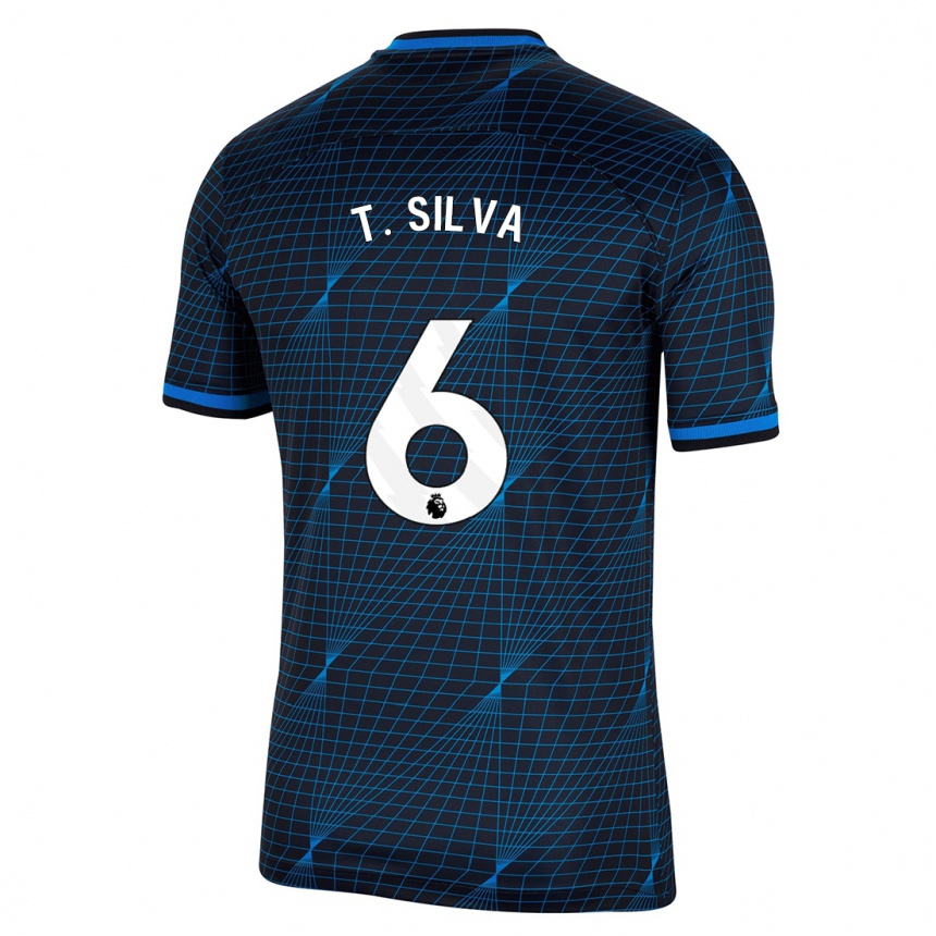 Herren Fußball Thiago Silva #6 Dunkelblau Auswärtstrikot Trikot 2023/24 T-Shirt Luxemburg