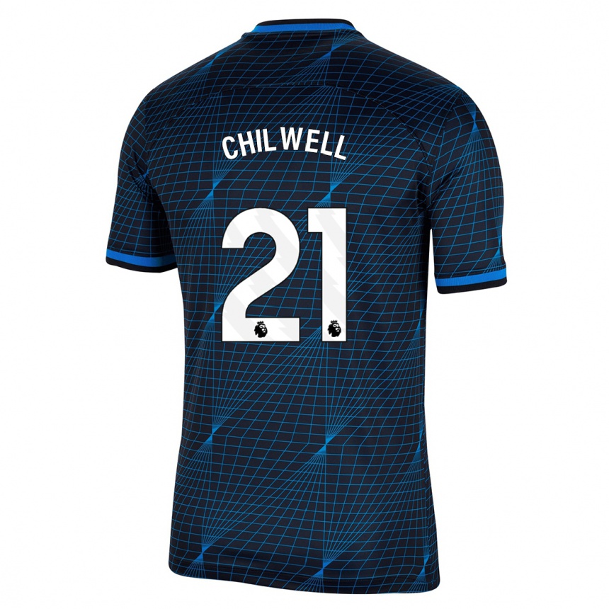 Herren Fußball Ben Chilwell #21 Dunkelblau Auswärtstrikot Trikot 2023/24 T-Shirt Luxemburg