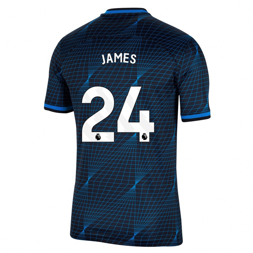 Herren Fußball Reece James #24 Dunkelblau Auswärtstrikot Trikot 2023/24 T-Shirt Luxemburg